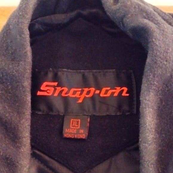 SNAP-ON 75th Anniv. Men's XL Black Wool & Leather Vintage Jacket ~ (1995) ~ EVC - Picture 13 of 14